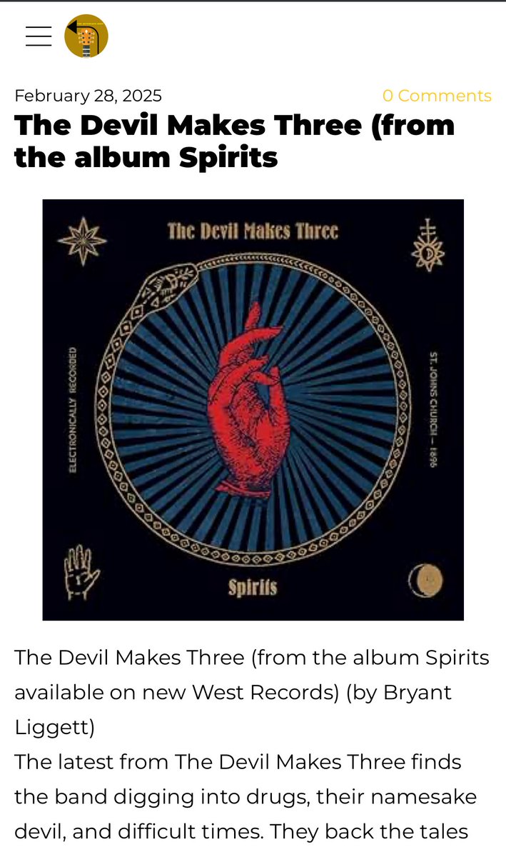 "Spirits is a killer album, with a band in fine form as they toy with subtle surf licks, hints of piano-less ragtime, and stripped-down boogie." - The Alternate Root

thealternateroot.com/all-reviews/th…