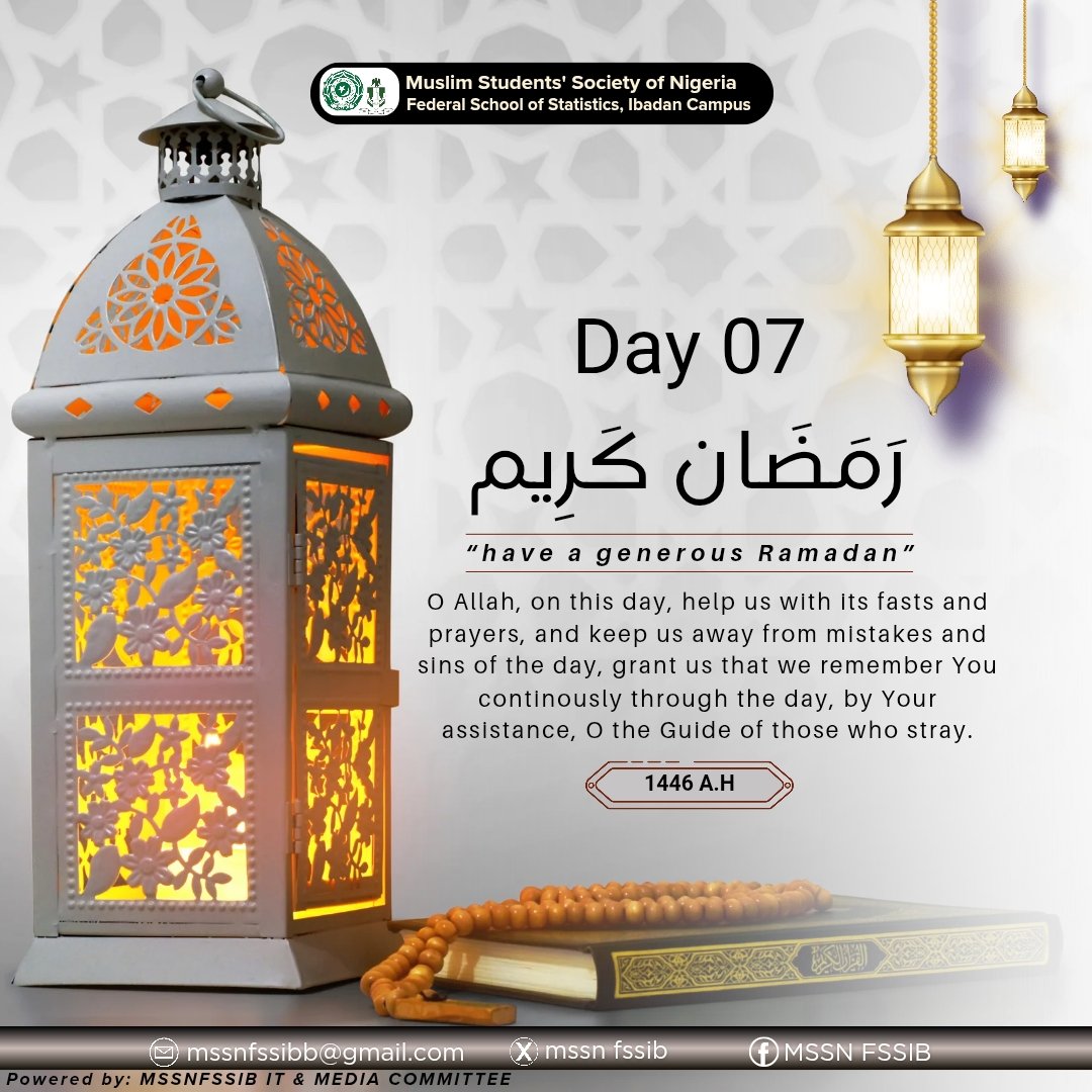 Mssnfssib's tweet photo. 🌙Day 07 – Ramadan Blessings🌙
O Allah, grant us strength to fast sincerely &amp; perform our prayers with devotion.Keep us protected from sins and mistakes that may distance us from Your mercy.Let our hearts remain connected to You, and our tongues filled with remembrance throughout https://t.co/p35P6tkDPz