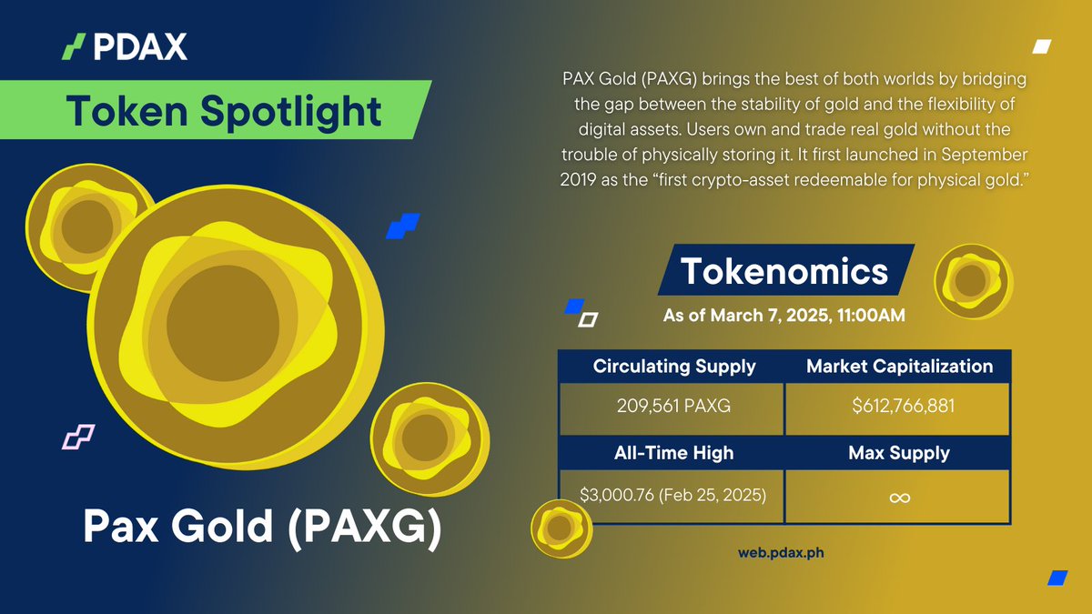 PDAXLearn's tweet image. $PAXG bridges the best of both worlds: physical gold and digital assets. Take a look 🔦👀 #YourNextMoneyMove #CryptoPH