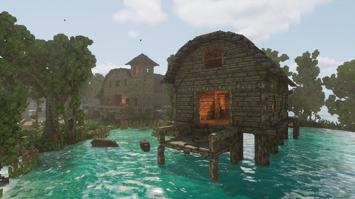 Tooley1998's tweet image. Here&apos;s a sneak peak of two of the new points of interest coming to the Mushroom Swamp in Lay of the Land. The Fisherman&apos;s Lodge 🎣 🏡and the Mystical Cottage 🪄🧙‍♀️. #gamedev #indiedev #voxelgame #voxelart #voxel #procedural #UnrealEngine