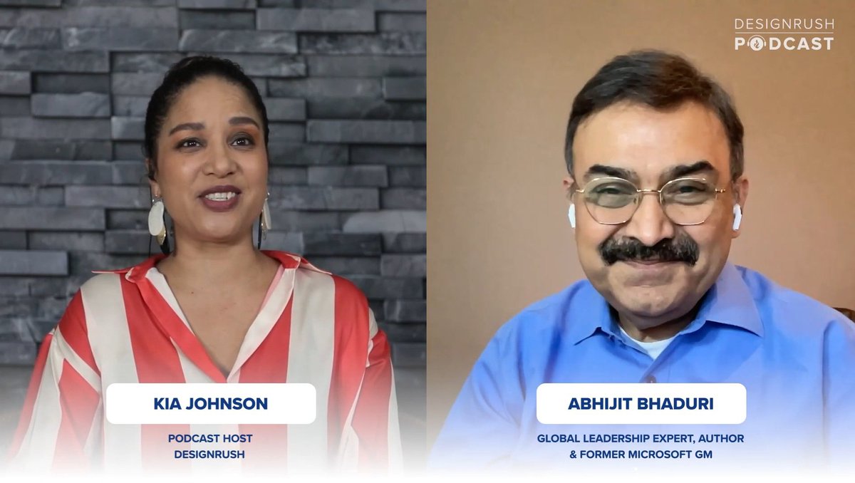 Such an honour to interview Global Leadership Expert, Author &amp; Former Microsoft GM <a href="/AbhijitBhaduri/">Abhijit Bhaduri</a> on the <a href="/designrushmag/">DesignRush</a> podcast. He spoke to innovation, AI, career paths, and so much more. Get the full convo here: youtu.be/NLcWbTAdJUg?si…