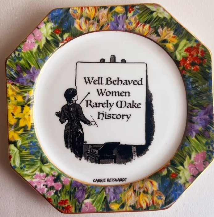 'Well behaved Women.....' by anarcho-craftivist artist Carrie Reichardt #WomensArt