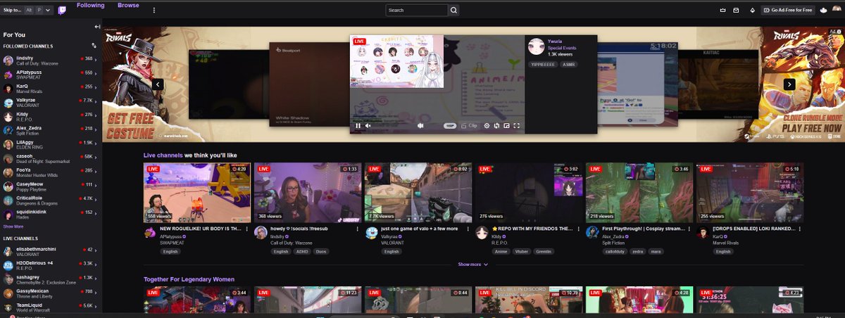 dontthink00's tweet photo. @Twitch  What is happening?? I can't scroll, and I can't press anything below the top bar. Even if I get to someone's stream, it's still messed up. It's been like this for two days now. https://t.co/XYALDQbS2o