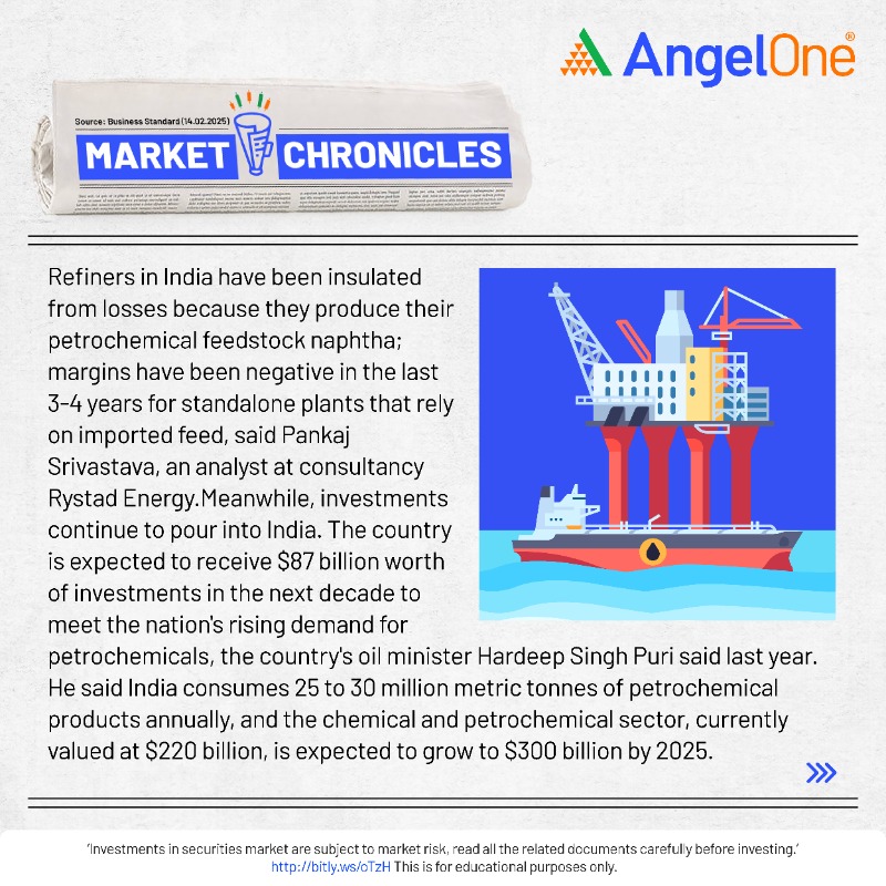 AngelOne's tweet photo. EVs, solar panels, and appliances fuel India's petrochemical demand. Growth amidst global slowdown.
#Petrochemicals #IndiaGrowth #EnergySector #MarketChronicles #AngelOne