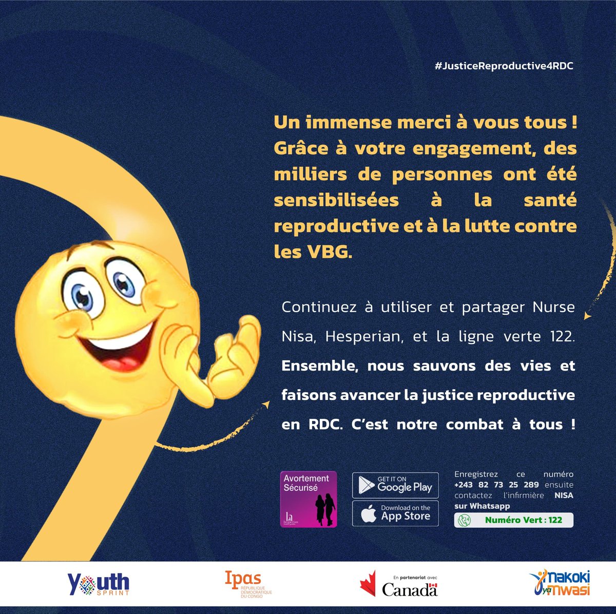 iigulu650's tweet photo. #MakokiYaMwasi
Un grand merci à chacun d'entre vous ! 

Votre dévouement a permis de toucher des milliers de personnes sur des questions cruciales comme la santé reproductive et la lutte contre les violences basées sur le genre. 
#JusticeReproductive4RDC
@YouthSprint  @Youthfim https://t.co/xB9Acl3pr7