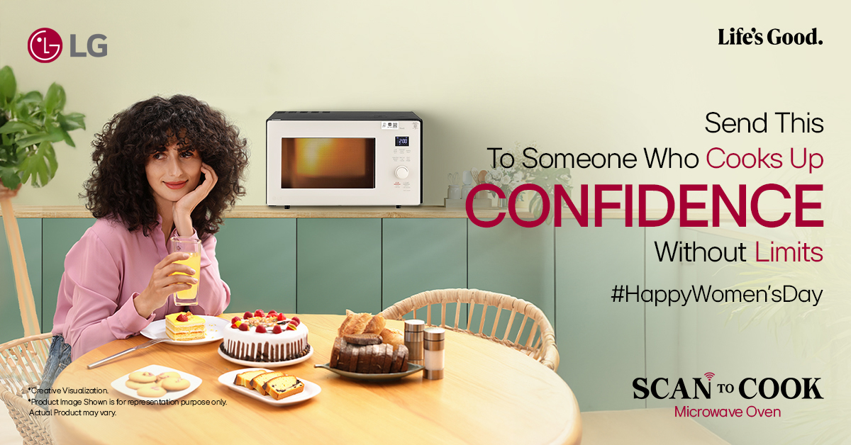 LGIndia's tweet photo. This Womenโs Day, celebrate those who lead with confidence and break boundaries. ๐โจ
Gift them the ease of smart, healthy cooking wit #LGScanToCook Microwave Oven.
Know more at: https://t.co/88ssVBkdps
#LG #LGIndia #LifesGood #HappyWomensDay https://t.co/hkRan3696D