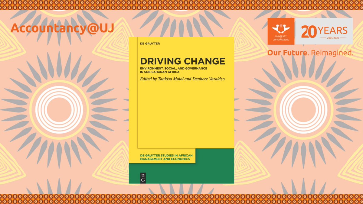 Congratulations to Prof Tankiso Moloi and Dr Varaidzo Denhere on their upcoming book Driving Change: Environmental, Social, and Governance (ESG) in sub-Saharan Africa.

ESG considerations have become central to discussions on corporate responsibility and sustainable investment.