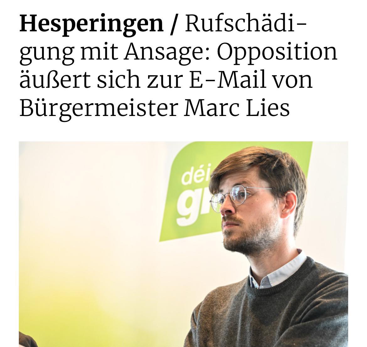 François Benoy (@fbenoy) on Twitter photo Onse Conseiller <a href="/StephenDeRon1/">Stephen De Ron</a> ass vum Marc Lies ënnert der Gürtelligne attackéiert ginn. Et ass net di éischte Kéier, dass den CSV Buergermeeschter sech net am Grëff huet.
Dass d’CSV sech souguer dann hanner hiren Deputé-Maire stellt, wann en anerer bedrot, ass inacceptabel. Onse Conseiller <a href="/StephenDeRon1/">Stephen De Ron</a> ass vum Marc Lies ënnert der Gürtelligne attackéiert ginn. Et ass net di éischte Kéier, dass den CSV Buergermeeschter sech net am Grëff huet.
Dass d’CSV sech souguer dann hanner hiren Deputé-Maire stellt, wann en anerer bedrot, ass inacceptabel.