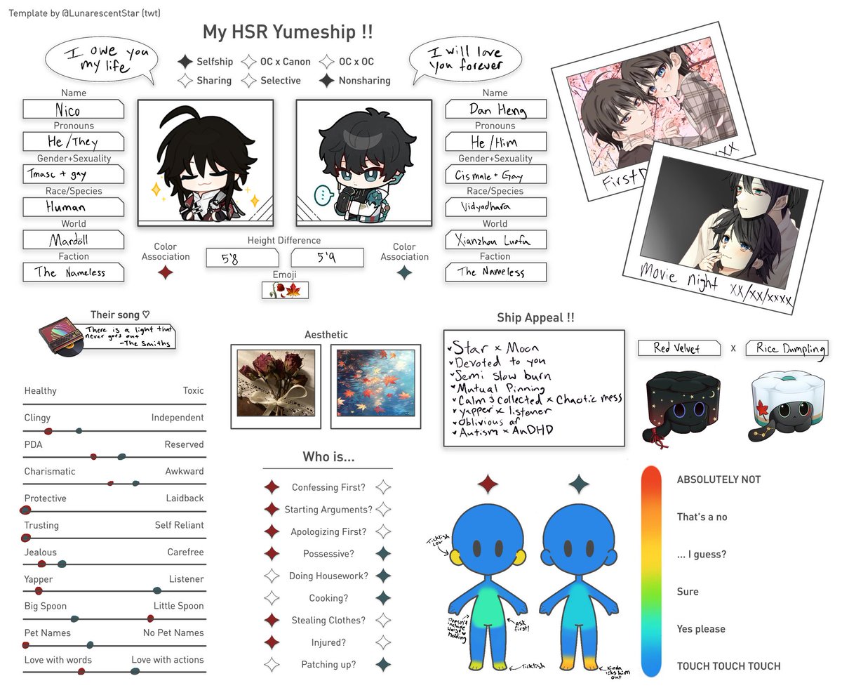 R0tt3nSt4rz's tweet photo. this took four hours... no joke that's what the time on ibis says not even including the time it took to find and make those picrews its 1am im exhausted TwT #Danico also came up with more lore for my self insert this is so peak (my ass is NOT gonna write it down tho lol) https://t.co/OwjxFxO92Q