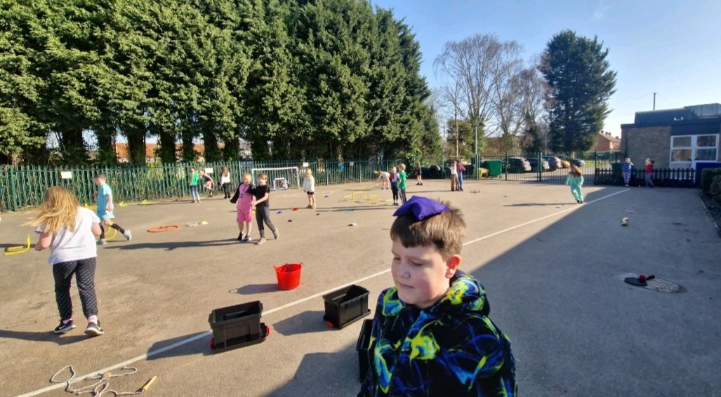 The children rotated around a variety of 10 obstacle course stations that they had designed themselves.
