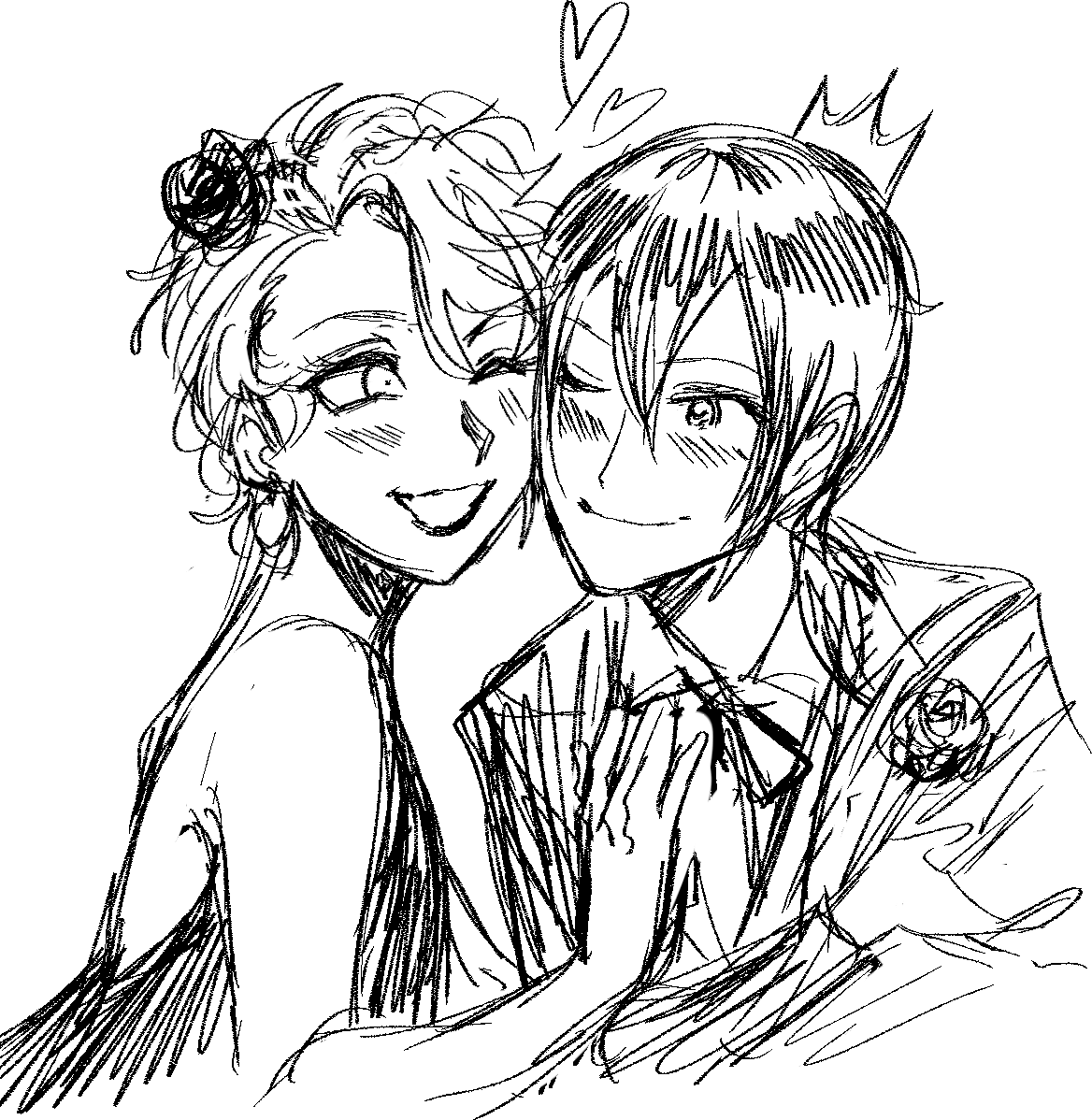 NeqoChwan's tweet photo. Queen and king quick doodle + watch me struggle

#enstars valkyknights grown up au https://t.co/gswZHOclJV