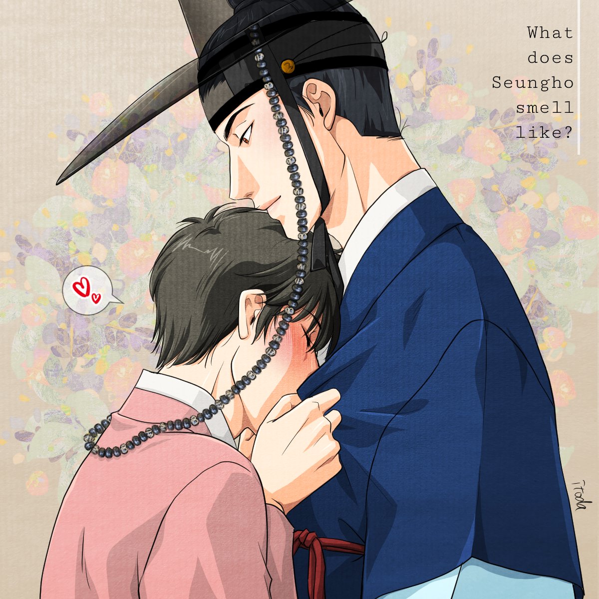 スンホに抱きついたらどんな香りがする？

朝鮮時代の男性は香りを利用する習慣がなかったそうですが、スンホの服はキムさんが箪笥に匂い袋を忍ばせていると思いたい。
いいお香に少し煙管の匂いが混ざったような香りでは？と勝手に妄想しています😊

#夜画帳
#야화첩
#PainterOfTheNight
<a href="/ByeonDuck_/">변덕/Byeonduck</a>