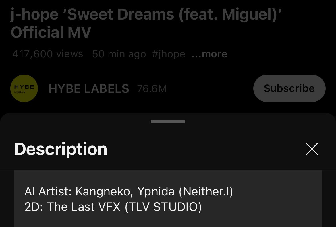 cloudflrt's tweet photo. theres an ai “artist” credited for the mv 🤦🤦 https://t.co/p9NgaDnqu2