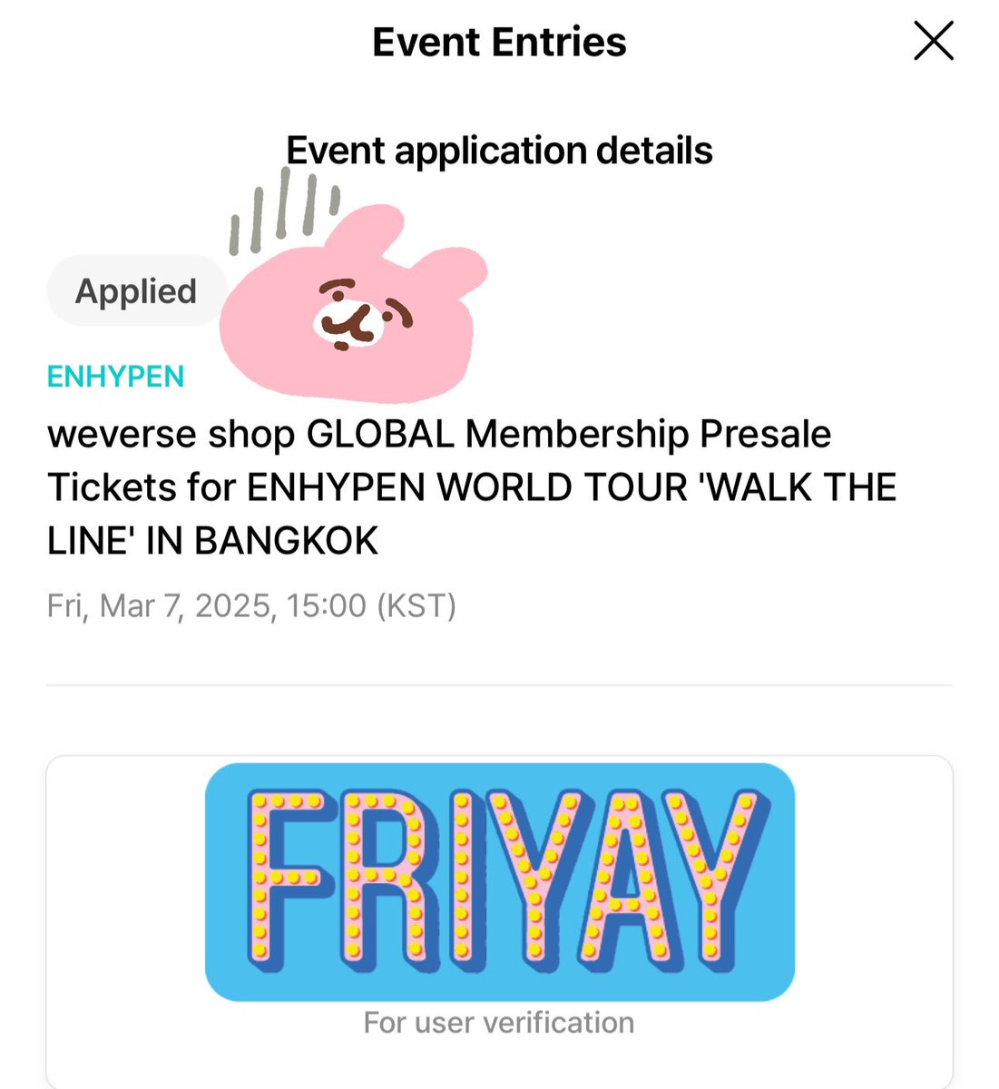 woohoocloudy's tweet photo. วิธีverify membership ค่า เรียงลำดับตามนี้เลย ถ้าเสร็จแล้วจะขึ้นqr code ห้ามให้ใครเห็นนะคะ ❤️🔥 โกๆๆๆๆ #WALKTHELINE_IN_BANGKOK https://t.co/gT0G6BpYxN