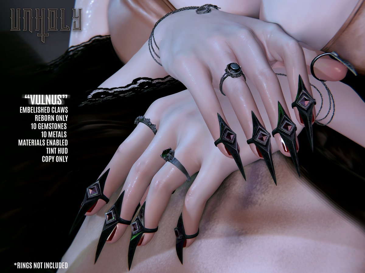 NEW! VULNUS Embellished Claws
UNHOLY X The Saturday Sale 
LM: shorturl.at/ZqEfn
Flickr: shorturl.at/mXhNQ
Sale this weekend only!