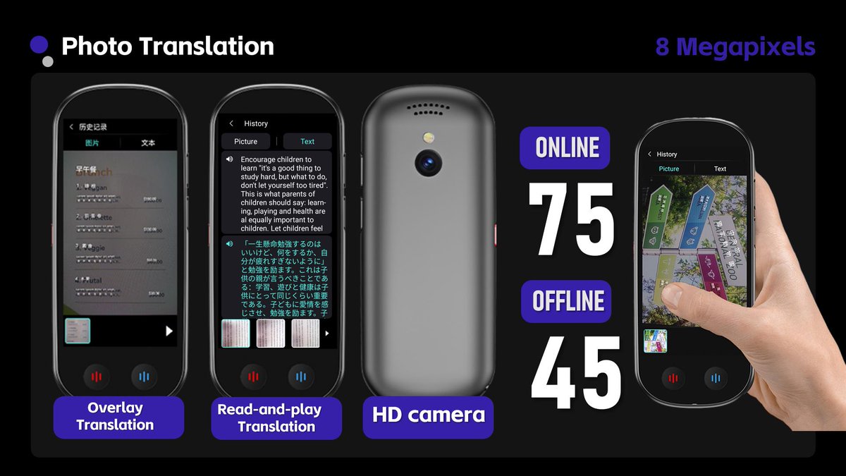 VormorAI's tweet image. Photo translation of vormor z9 smart voice translator!
#vormor #vormorz9 #smarttranslator #voicetranslator