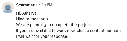 🚨 I got to the bottom of a LinkedIn crypto scam!

A lot of times I get messages on LinkedIn offering me web3 development gigs from accounts that look a bit off.

I always ignore these, although, I decided to take a look at the code sent by a scammer to my friend <a href="/avneesh0612/">Avneesh</a>.