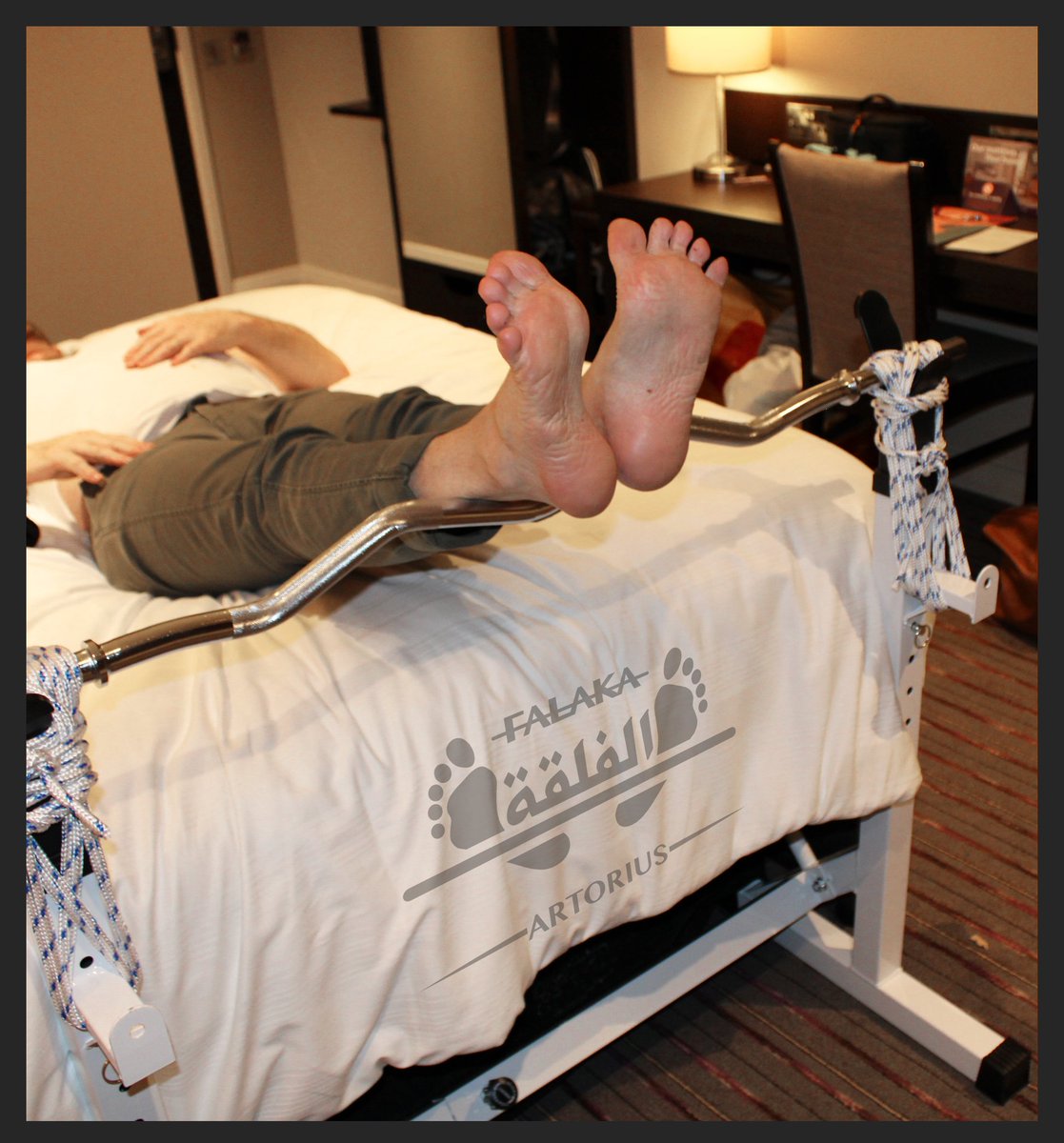 VIKINGDADnmbr1's tweet photo. 👣Next Falaka Receiver to be restrained, using my new portable Traditional-Position Falaka Station. Made using a simple barbell stand. Manoeuvrable to travel with to punish feet.
#پاهای_مردانه #اقدام_الرجال
#فلقة #الفلقة #الرجلين #فلكة
#bastinado #falaka #falaqa #malefeet https://t.co/FjGhNEWmwf