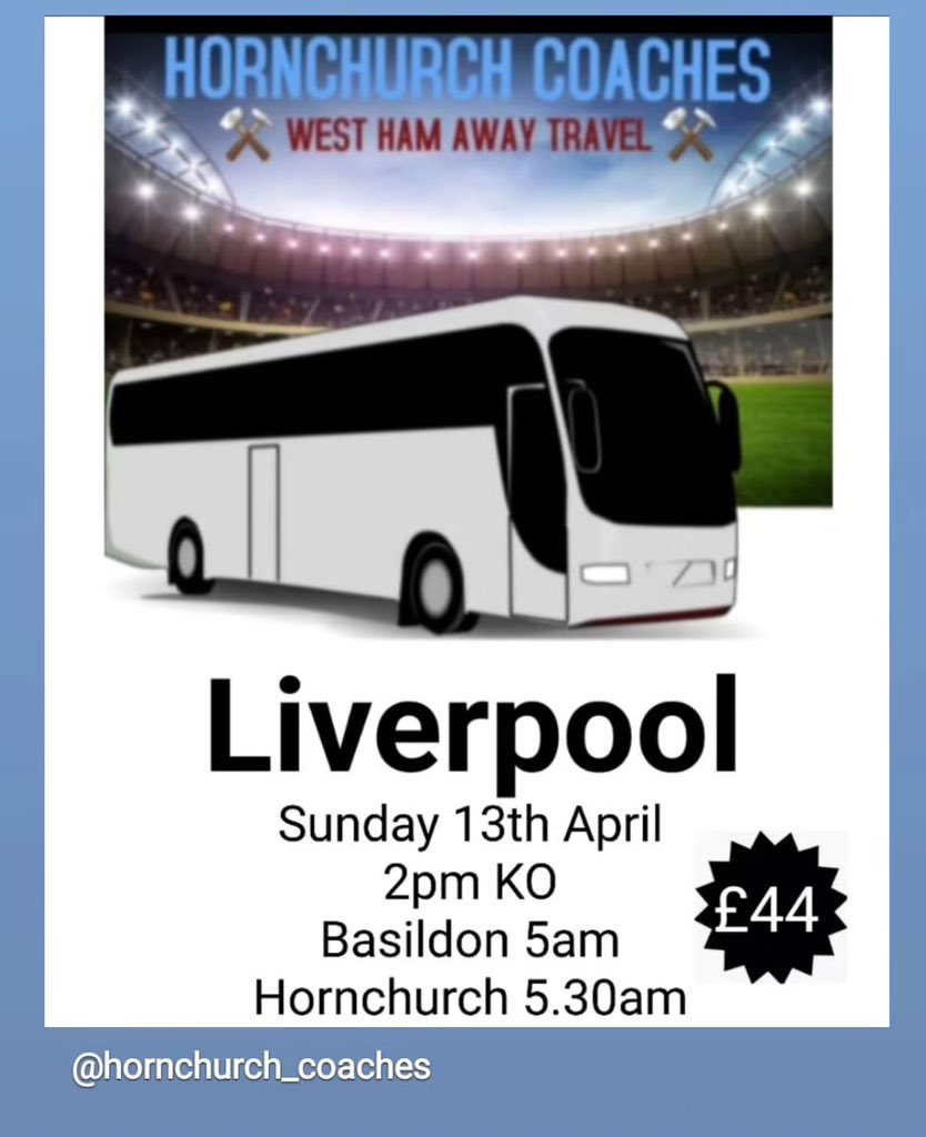 Now taking bookings for the trip to Anfield . 

07500441175