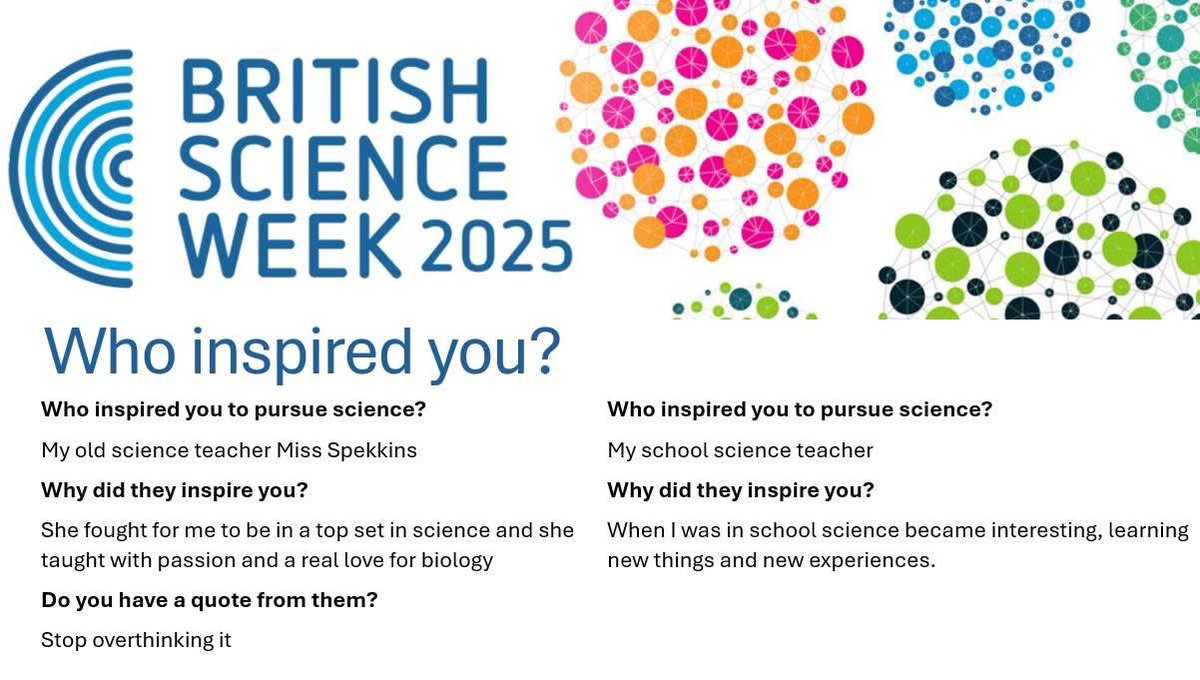 Biomedical Sciences (@bmsleedsbeckett) on Twitter photo For Science Week 2025 we asked our Biomedical Science students ‘Who Inspires You?’ For some students, this was back in high school with their eager and enthusiastic science teachers…
<a href="/ScienceWeekUK/">British Science Week</a> <a href="/LBUHealth/">The School of Health, Leeds Beckett University</a> #BSW25 For Science Week 2025 we asked our Biomedical Science students ‘Who Inspires You?’ For some students, this was back in high school with their eager and enthusiastic science teachers…
<a href="/ScienceWeekUK/">British Science Week</a> <a href="/LBUHealth/">The School of Health, Leeds Beckett University</a> #BSW25