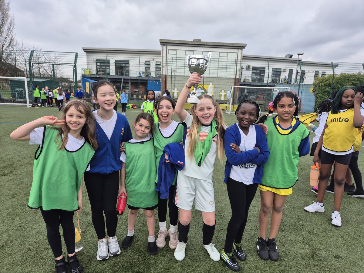 HolyFamilyM6's tweet photo. #letsgirlsplay was the message in the biggest football session today. Girls from KS2 participated in a school tournament. What a way to start a Friday. Great going GIRLS!!! ⚽️⚽️⚽️ #equalaccessschool @FA @SportMattersDG @YourSchoolGames https://t.co/P8C8XjJrJF