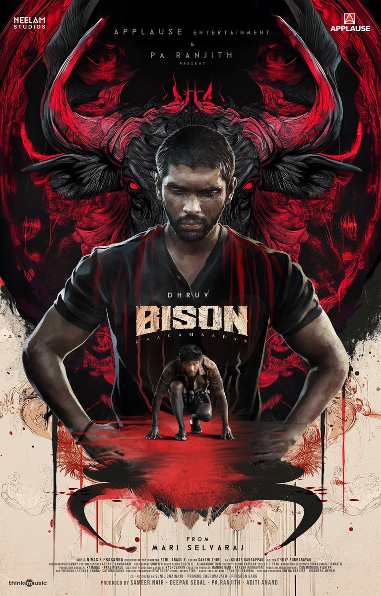 pa.ranjith (@beemji) on Twitter photo A rooted beast for the right 🦬
#MariSelvaraj's untamed #BISON
#happybirthday_mariselvaraj
#BisonKaalamaadan
First Look is out now 🔥
@applausesocial <a href="/NeelamStudios_/">Neelam Studios</a> <a href="/nairsameer/">Sameer Nair</a> <a href="/deepaksegal/">Deepak Segal</a> <a href="/mari_selvaraj/">Mari Selvaraj</a> <a href="/Tisaditi/">Aditi Anand</a> #DhruvVikram <a href="/anupamahere/">Anupama Parameswaran</a> <a href="/LalDirector/">Lal</a> <a href="/PasupathyMasi/">Pasupathy Masilamani</a> A rooted beast for the right 🦬
#MariSelvaraj's untamed #BISON
#happybirthday_mariselvaraj
#BisonKaalamaadan
First Look is out now 🔥
@applausesocial <a href="/NeelamStudios_/">Neelam Studios</a> <a href="/nairsameer/">Sameer Nair</a> <a href="/deepaksegal/">Deepak Segal</a> <a href="/mari_selvaraj/">Mari Selvaraj</a> <a href="/Tisaditi/">Aditi Anand</a> #DhruvVikram <a href="/anupamahere/">Anupama Parameswaran</a> <a href="/LalDirector/">Lal</a> <a href="/PasupathyMasi/">Pasupathy Masilamani</a>