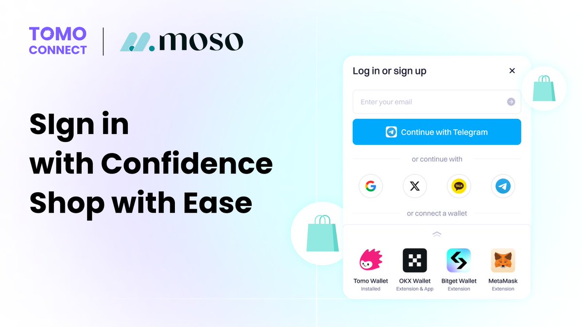 Just shipped: @MosoHQ × Tomo Connect SDK Moso has integrated our  multi-chain authentication solution to streamline their user experience.  Now, users can connect through all supported web3 wallets, Google, X,  Telegram, and
