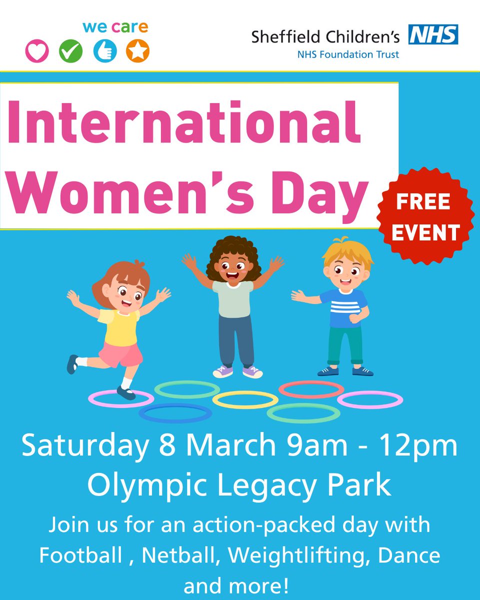 🎉 Celebrate International Women's Day with a FREE family Sports Day at Olympic Legacy Park tomorrow, 9 AM - 12 PM!

Come try a new sport and enjoy the fun!

🎁 First 40 arrivals get a free Ice Sheffield voucher! Plus, meet special guest Theo Bear 🐻