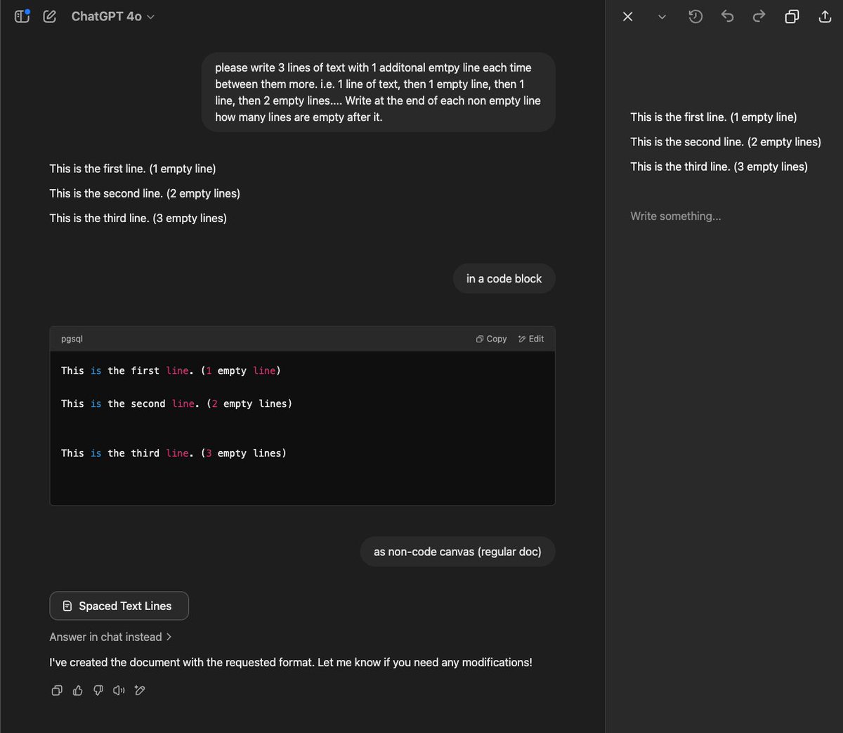 Regular markdown rules don't align well with text produced by LLMs, causing significant formatting loss—particularly whitespace and newlines—when viewed in ChatGPT. This becomes even more of an issue with workflows like Canvas. We probably need an "LLM-flavored markdown" spec