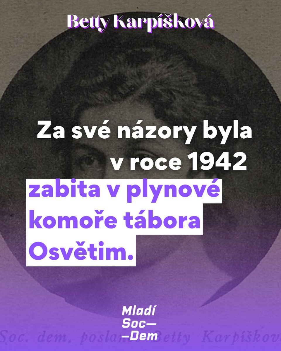 Betty Karpíšková – bojovnice za práva žen, poslankyně a senátorka za sociální demokracii. 🌹

Aktivně působila v předsednictvu strany a zasazovala se o sociální spravedlnost. ✊