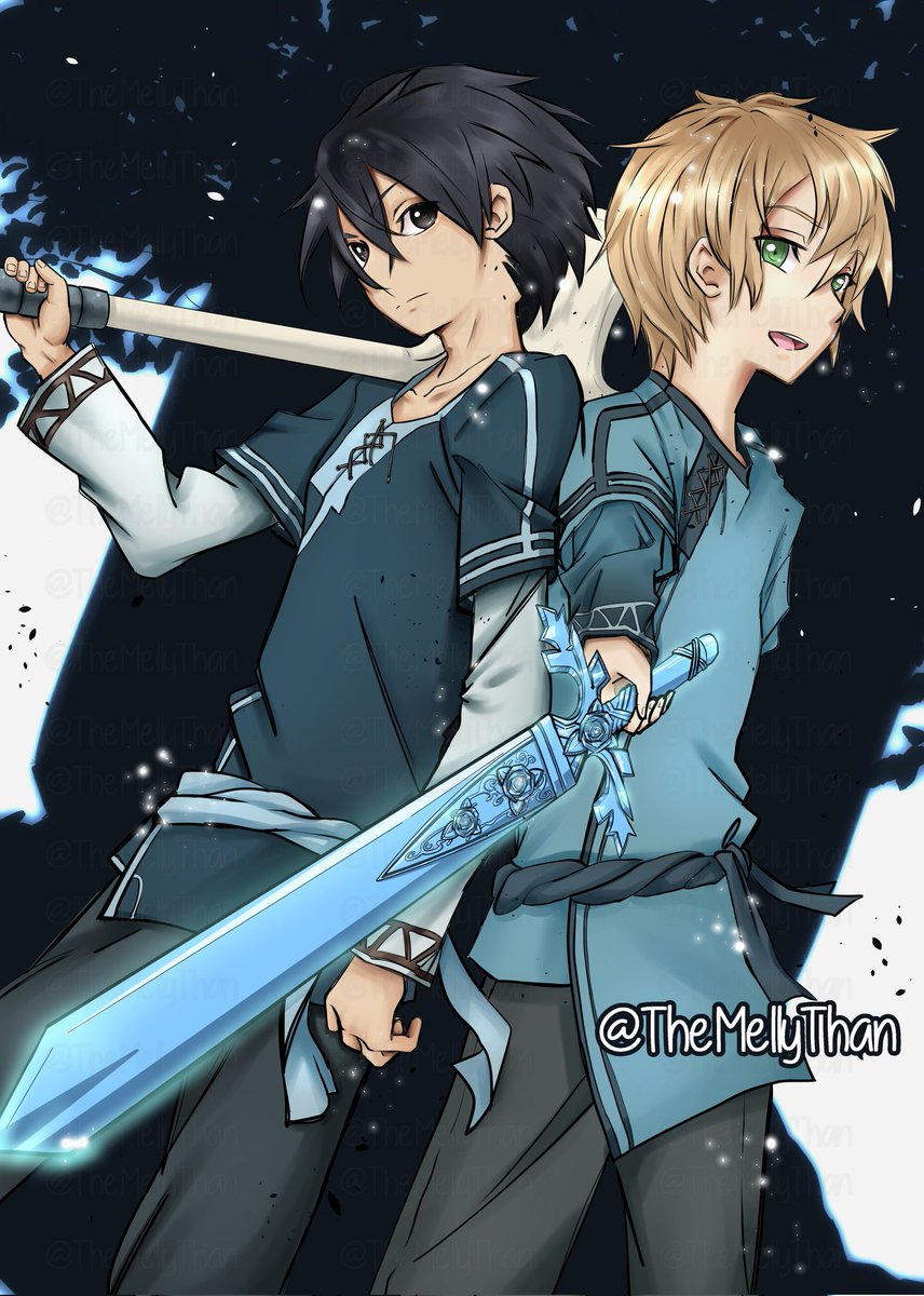TheMellyThan's tweet image. Commission for @L_N_B__ 

I was asked to retrace and color a draft of an illustration of Sword Art Online: Summer Memories.
I tried my best to stick to the original work, I hope it pleased SAO fans 🥰

My portfolio: @TheMellyGalery

The original draft is just below 👇