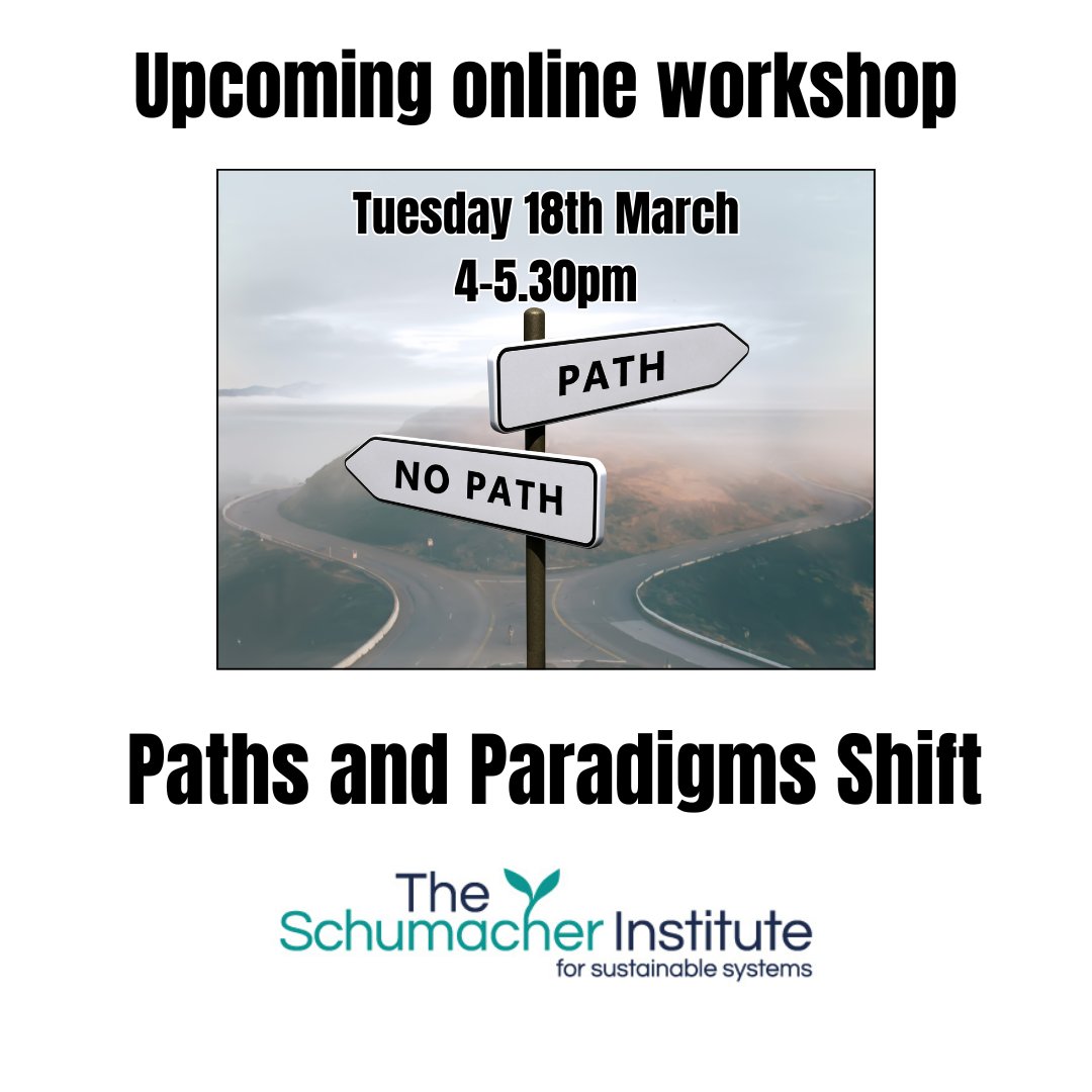 Paths to Paradigm Shift 

In this Workshop, Barbara Williams suggests how we might minimise biodiversity loss as climate change escalates.  Watch below.

youtube.com/watch?v=0LxUnC…

Email: marsha@schumacherinstitute.org.uk for Zoom link.

#climatecrisis #climatechange