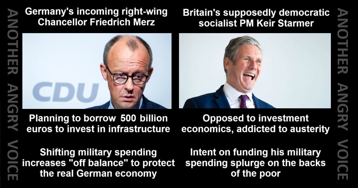 If Germany's incoming right-wing Chancellor Friedrich Merz can see the sense in investment economics, and the stupidity of rigidly sticking to myopic "book balancing" exercises, why can't Keir Starmer?

open.substack.com/pub/anotherang…