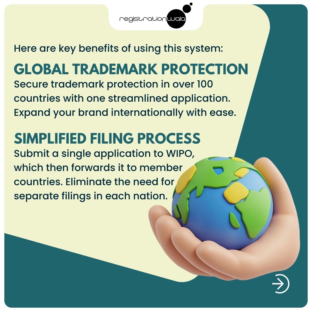 Registratinwala's tweet image. The Madrid Protocol simplifies international trademark registration by allowing applicants to file a single application to protect their mark in multiple member countries. 
:::
#MadridProtocol #TrademarkRegistration #IntellectualProperty #GlobalBusiness #BrandProtection #WIPO