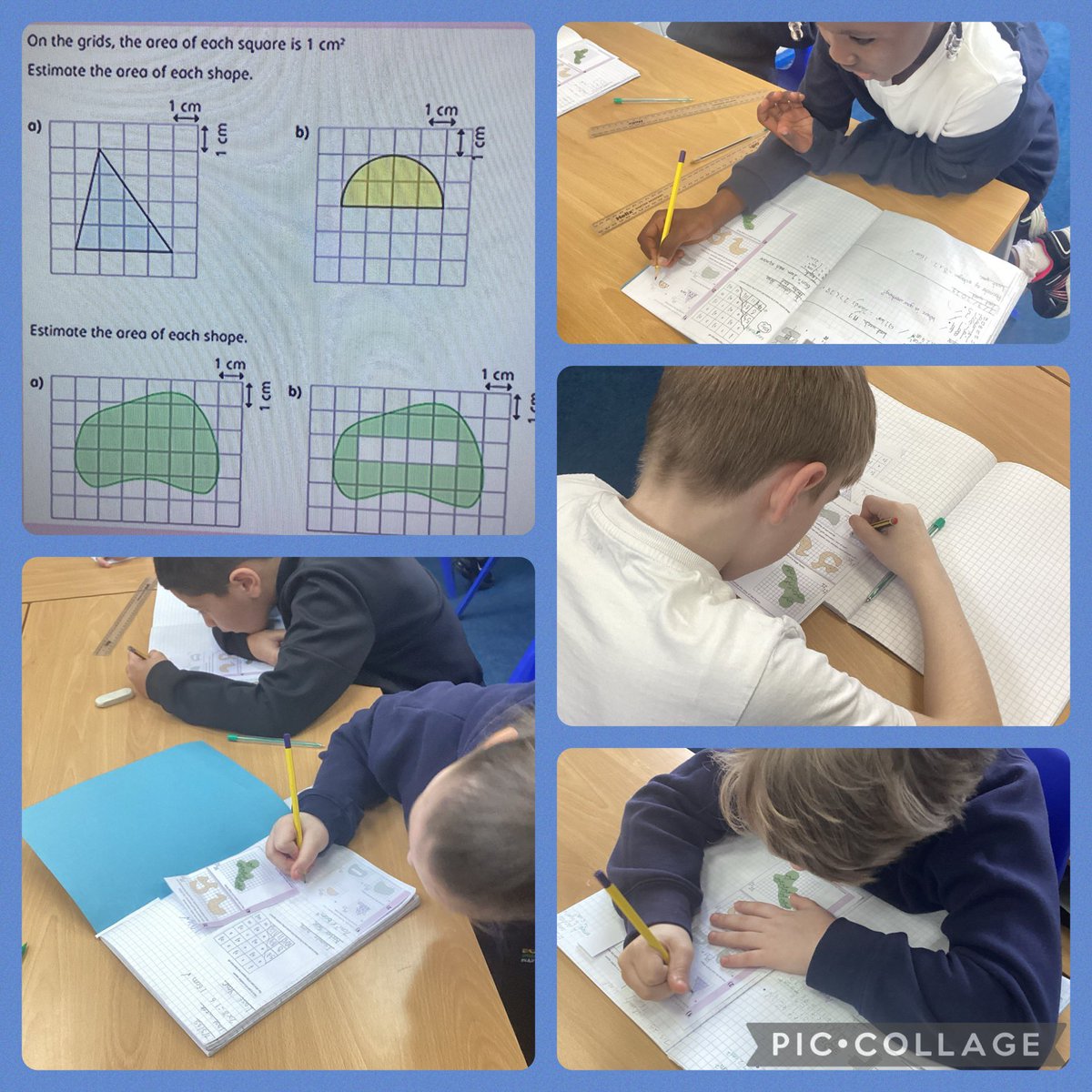 EgremontY5and6's tweet image. Year 5 estimating area, using their reasoning skills. #Maths #area #estimation