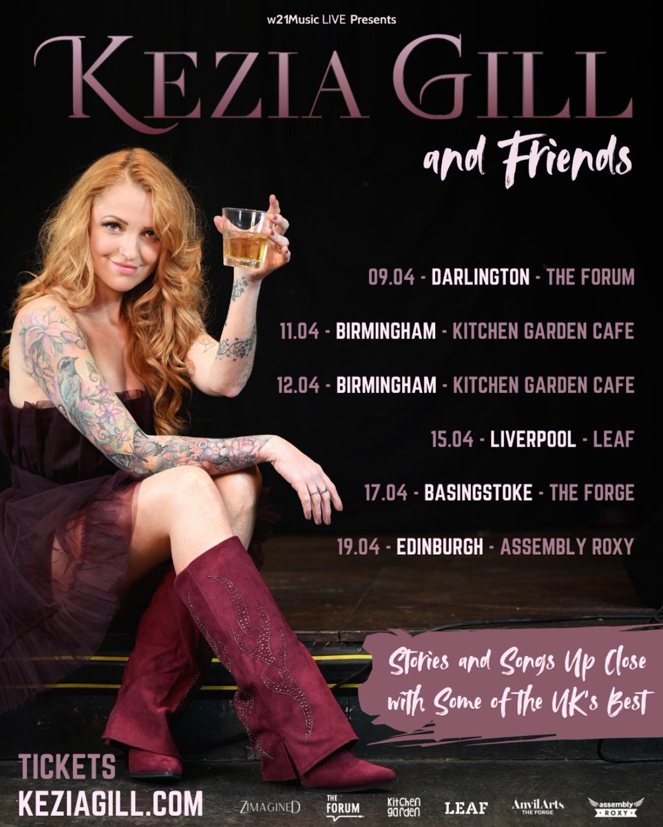 I’m so excited to be hitting the road with a whole bunch of super talented friends for 6 intimate shows!

Tickets are extremely limited and go on sale Monday 10th of March at 10am from keziagill.com and my special guests will be revealed!!! ✨

<a href="/W21Music/">w21Music</a> <a href="/ZimagineD/">ZimagineD</a>