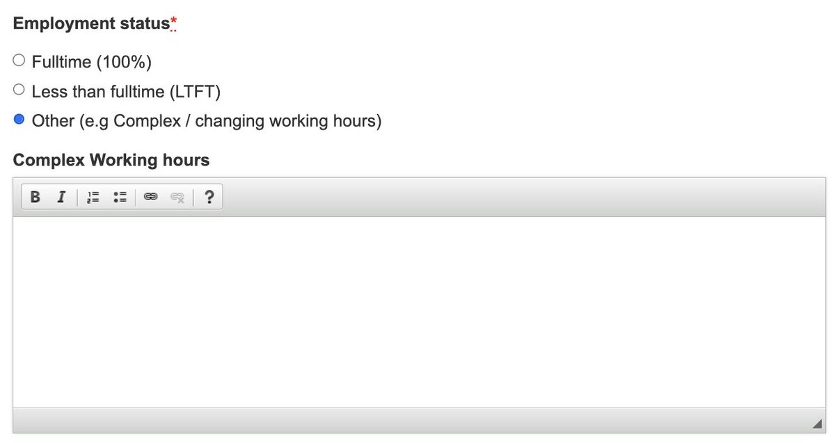 If you're #LTFT and your working hours change within the same post such as for a phased return, you can record these details in your post in the free text box #POtip #POupdate