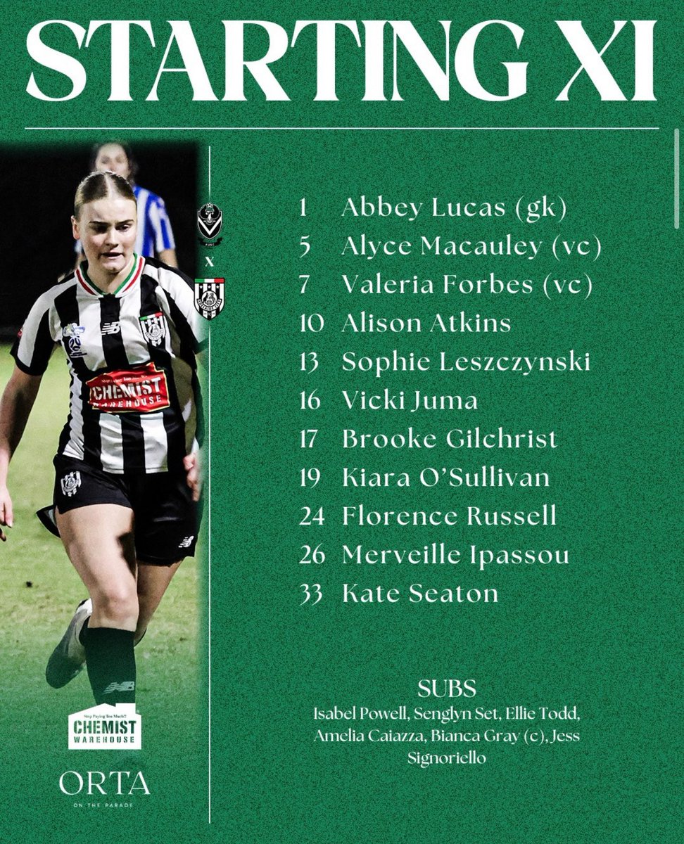WNPL ROUND ONE STARTING XI 🦓

🆚 @adelaideunisc
⏰ Friday @ 6:15pm
🏟️ ServiceFM Stadium

Watch it via FSA Leagues on YouTube!

⚫️⚪️

#ThisIsOurCity