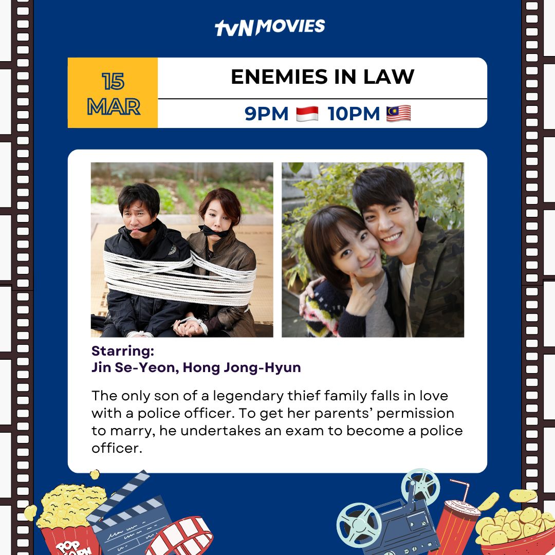 tvN_Movies's tweet photo. Weekly Must-Watch ๐ฌ
9PM ๐ฎ๐ฉ 10PM ๐ฒ๐พ
10 March #TheAccidentalDetective
#KwonSangWoo #SungDongIl
15 March #EnemiesInLaw
#JinSeYeon #HongJongHyun
16 March #QueenOfWalking
#ShimEunKyung #ParkJooHee
#ํ์ ๋๋น๊ธฐ๋ #๊ถ์์ฐ #์ฑ๋์ผ #์ํํ์๊ฒฌ๋ก #์ง์ธ์ฐ #ํ์ข
ํ #๊ฑท๊ธฐ์ #์ฌ์๊ฒฝ #๋ฐ์ฃผํฌ https://t.co/ioTDmA1wSs