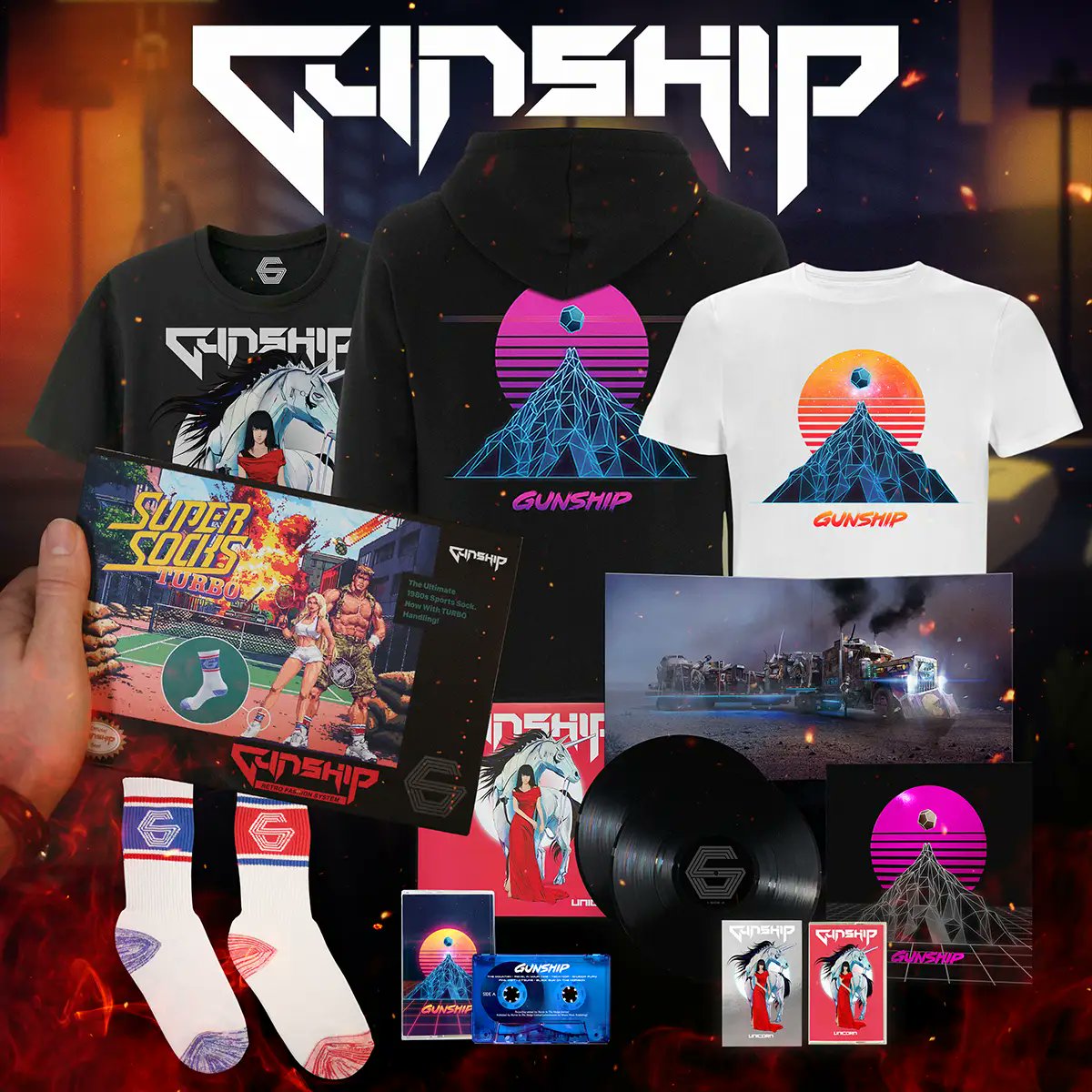 GUNSHIPMUSIC's tweet image. Spring in the Sprawl - Gunship Merch for the Futurebound ☠️ gunship.tmstor.es