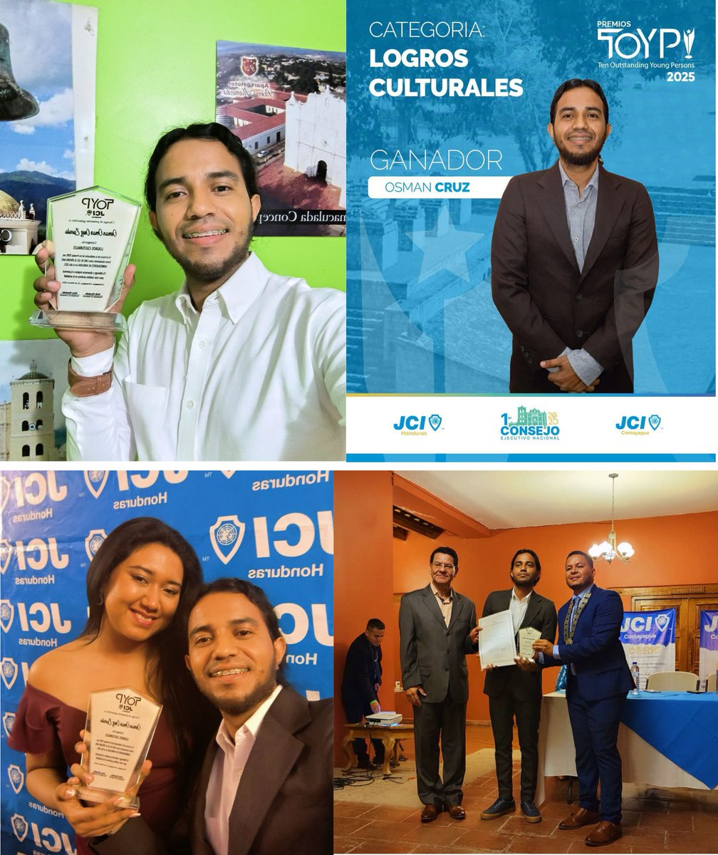 CULTURA. El escritor hondureño Omar Cruz ha sido destacado por la Junior Chamber International (JCI) con el prestigioso premio «TOYP: Ten Outstanding Young Persons» en la categoría de Logros Culturales, en reconocimiento a su contribución significativa al panorama literario de