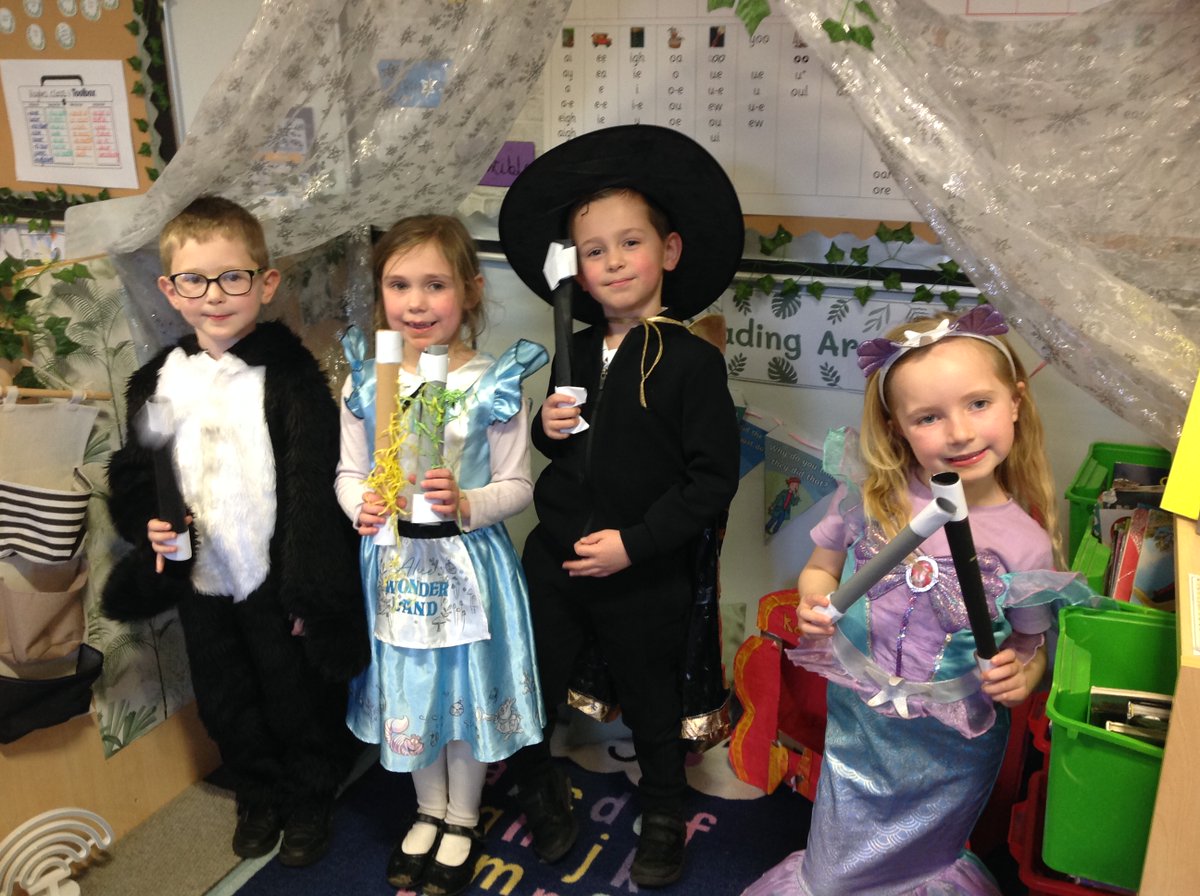 MNA_Year1's tweet photo. World Book Day 2025. The children had fun making their own wands linked to our story book 'Winnie and Wilbur- The Magic Wand'. #MNAWBD2025 @morley_newlands https://t.co/GKfSrLqndv