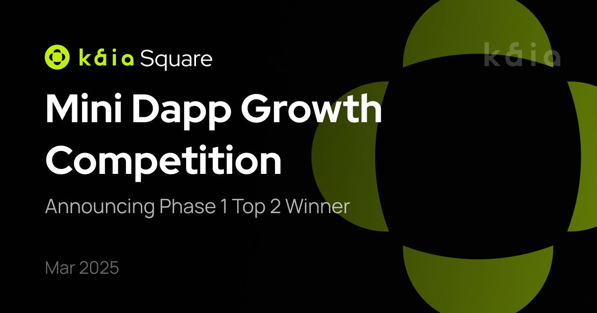 Kaia (@kaiachain) on Twitter photo The Mini Dapp Growth Competition Phase 1 winners are here!
๐ A huge shoutout to Elderglade and Bombie for securing the Top 2 spots. Theyโll be taking home a $600K growth package + exclusive marketing via LINEโs <a href="/dapp_portal/">Dapp Portal</a>.
Congrats to the Top 10 winners who will be featured The Mini Dapp Growth Competition Phase 1 winners are here!
๐ A huge shoutout to Elderglade and Bombie for securing the Top 2 spots. Theyโll be taking home a $600K growth package + exclusive marketing via LINEโs <a href="/dapp_portal/">Dapp Portal</a>.
Congrats to the Top 10 winners who will be featured