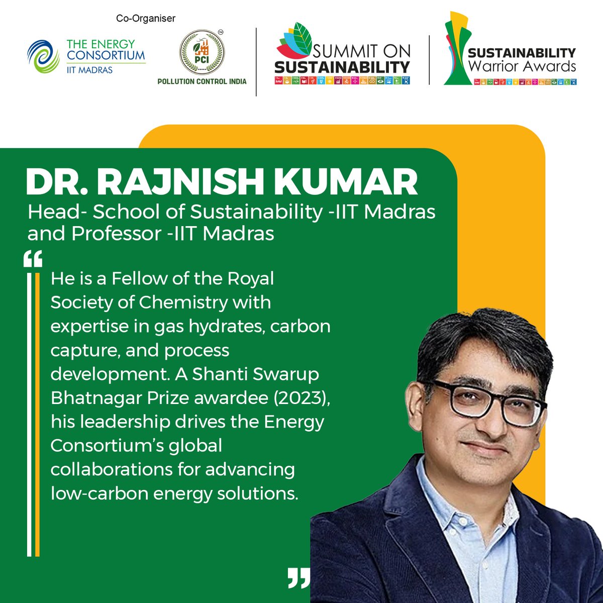 Pollution Control India (@pollutioncont15) on Twitter photo Dr. Rajnish Kumar, a pioneer in sustainability, <a href="/iitmadras/">IIT Madras</a> Professor & Head, @SustainableIIT, driving carbon capture & clean energy innovation.
Bhatnagar Prize awardee & RSC Fellow, shaping a greener future!
Celebrating this trailblazer in eco-innovation!
#changebeginswithus Dr. Rajnish Kumar, a pioneer in sustainability, <a href="/iitmadras/">IIT Madras</a> Professor & Head, @SustainableIIT, driving carbon capture & clean energy innovation.
Bhatnagar Prize awardee & RSC Fellow, shaping a greener future!
Celebrating this trailblazer in eco-innovation!
#changebeginswithus