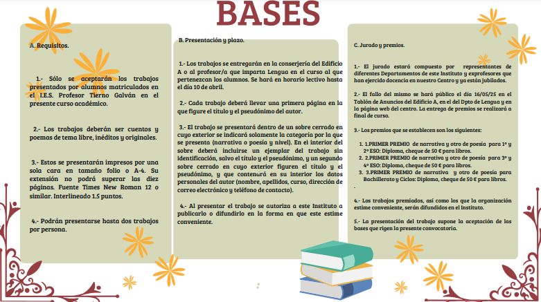 XIX Edición del concurso "Cuéntanos tus cosas", ánimate a participar con un cuento, un poema o ambos!! Estamos deseando leerte. #somosiesptg #somosliteratura
