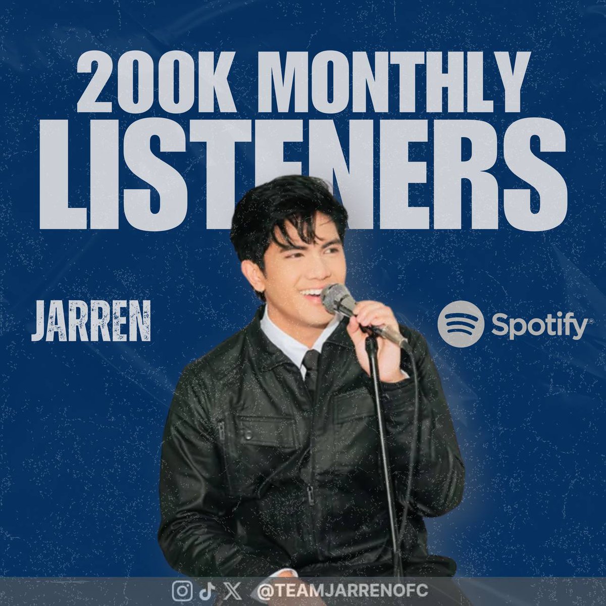 Big milestone unlocked! 🖤

JARREN ALBUM now has 200K monthly listeners on Spotify! This achievement wouldn’t be possible without all of you who stream, support, and share his music. Every listen, every stream, and every moment you spend enjoying his songs means the world.