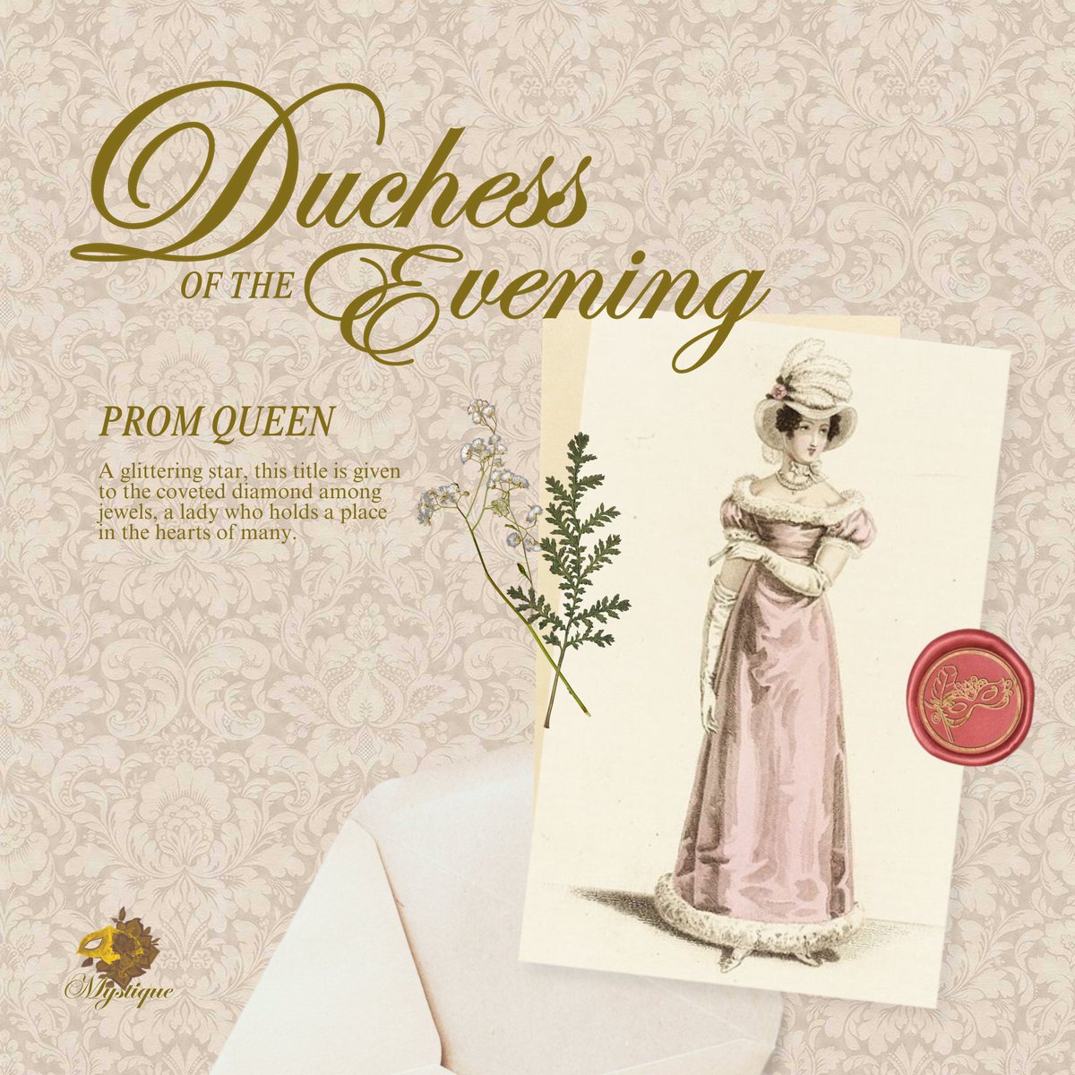mystique2025's tweet photo. She need not aspire to the heavens, for she is the very star that adorns them. A glittering star, this title is given to the coveted diamond among jewels, a lady who holds a place in the hearts of many. ♕

Who will be crowned as the Duchess of the Evening — the Prom Queen? https://t.co/zt8rG7jeMf