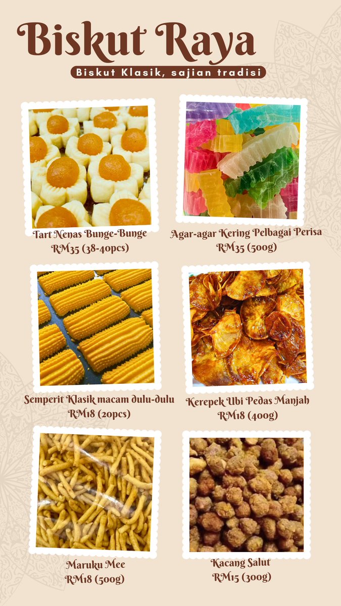 amiiafandi's tweet image. Biskut raya ni masih open order. Lai lai order biskut raya 😁

Closed order : 15/3

InsyaAllah 18/3 onwards kita plan for delivery.