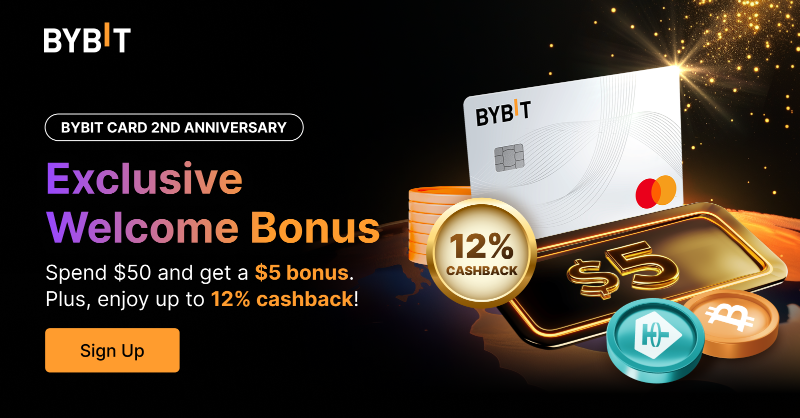 Bybit_Official's tweet photo. 💳 Don't have a Bybit Card yet?

💳 You're missing out on 12% Cashback, $5 Sign Up Bonus &amp; 100% cashback on selected partners!

💳 Sign Up for Bybit Card Now!