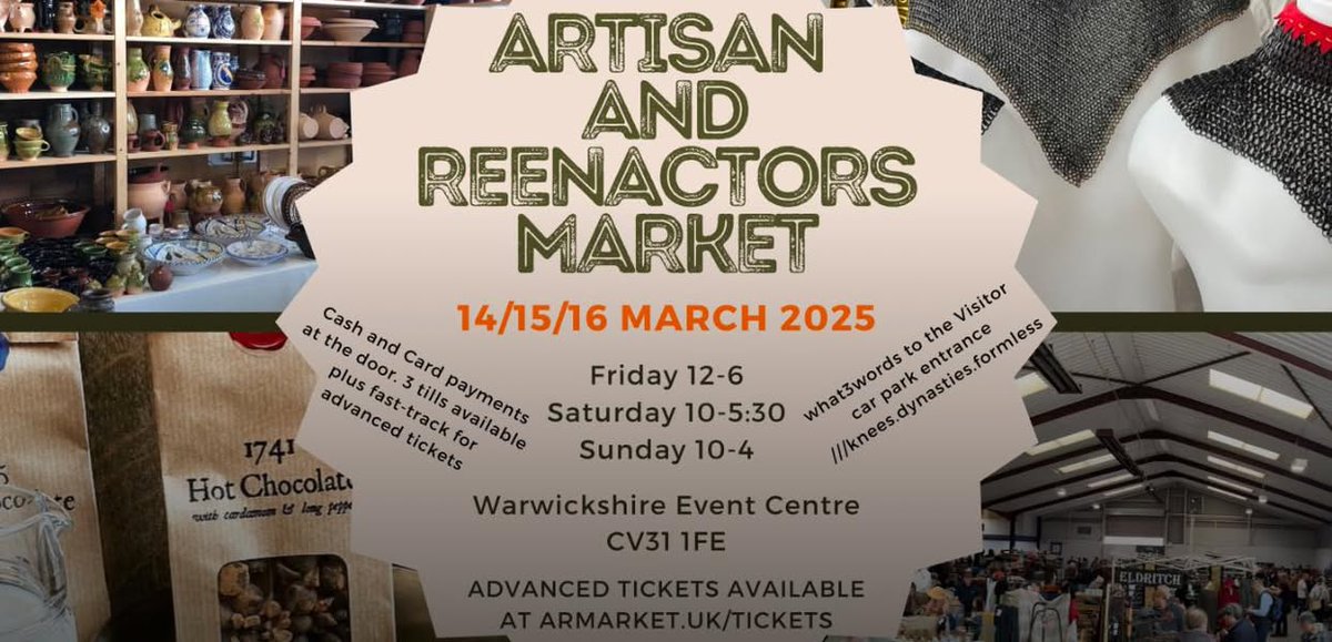 NEXT WEEKEND - The Artisans and Reenactors Market returns to the WEC.  For more details see armarket.uk